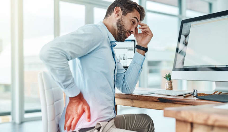 sit properly in an office and prevent backpain and neckpain