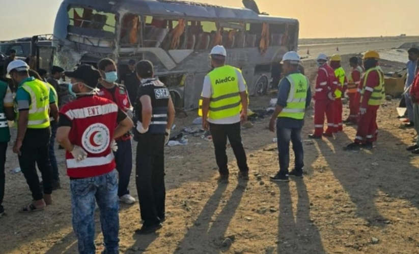 Fourteen people died after a bus overturned in Saudi Arabia 