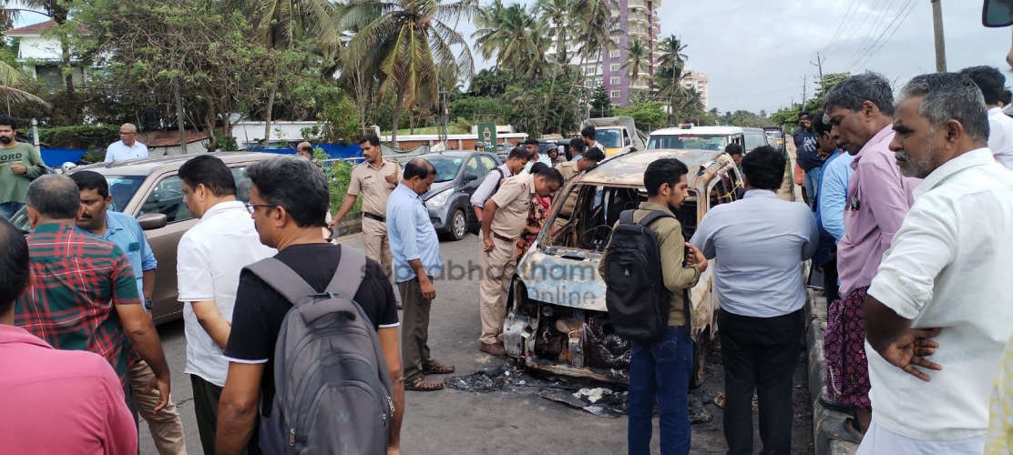 car catches fire one died at calicut 