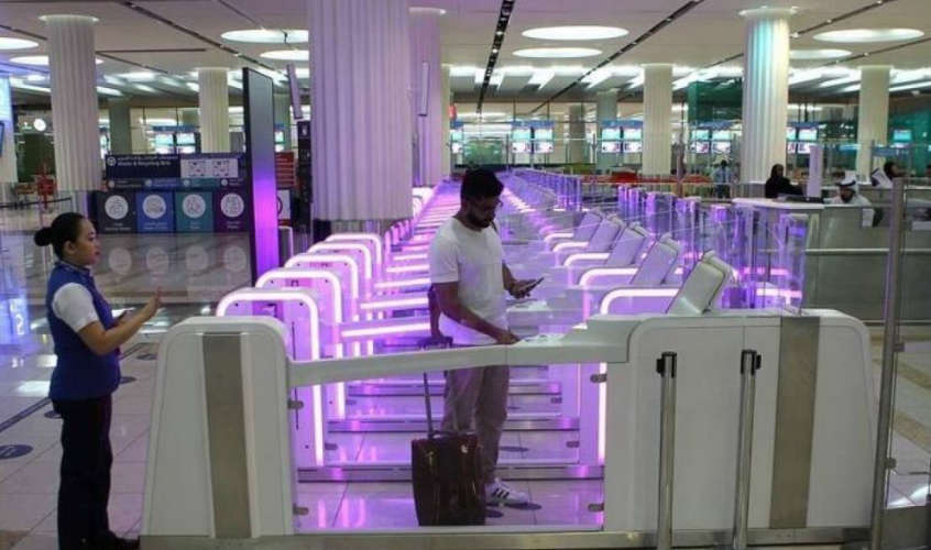 Dedicated check-in and immigration counters at Dubai Airport
