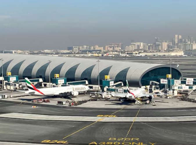 summer rush; Access to passengers only at Dubai Airport
