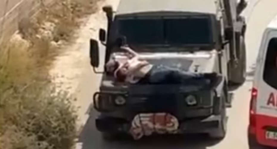 Human Shielding In Action': Israeli Army Straps Wounded Palestinian To Jeep