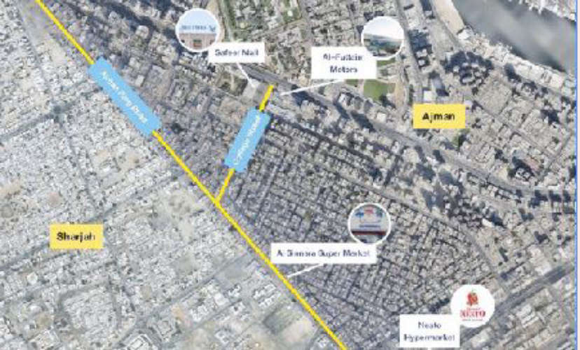 Paid parking at three locations in Ajman