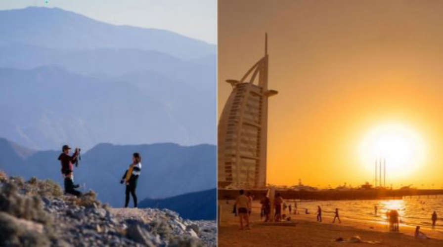 Why does the temperature vary from 21 degrees Celsius to 50 degrees Celsius between different regions of the UAE?
