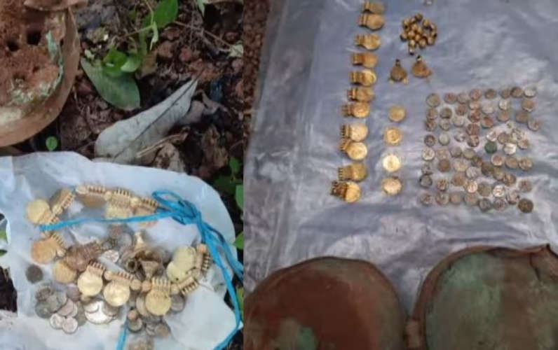 kannur gold and silver treasure found byb labors  