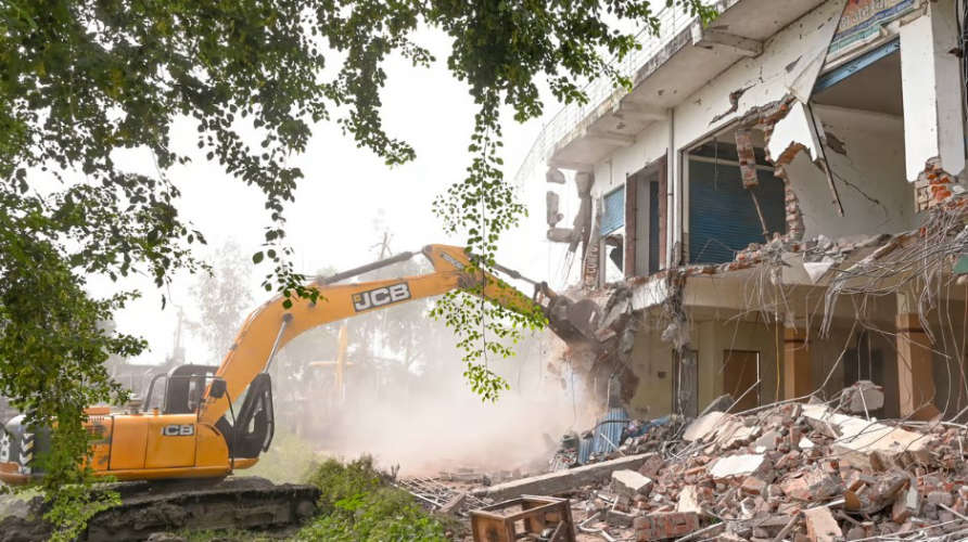 Ayodhya gangrape Shopping complex of accused SP leader demolished