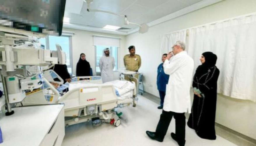 UAE The police visited the students who were injured in the car accident