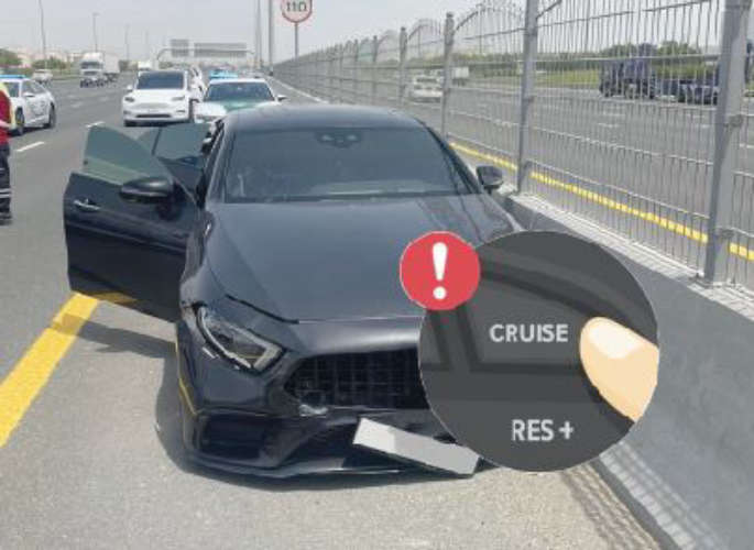 The police rescued the driver whose cruise control was broken