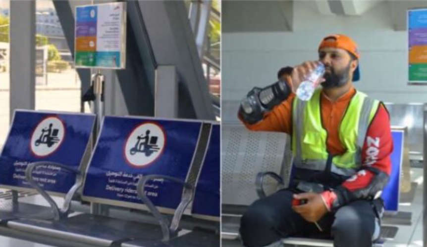 Dubai RTA has allowed rest stops for delivery riders at metro and bus stations