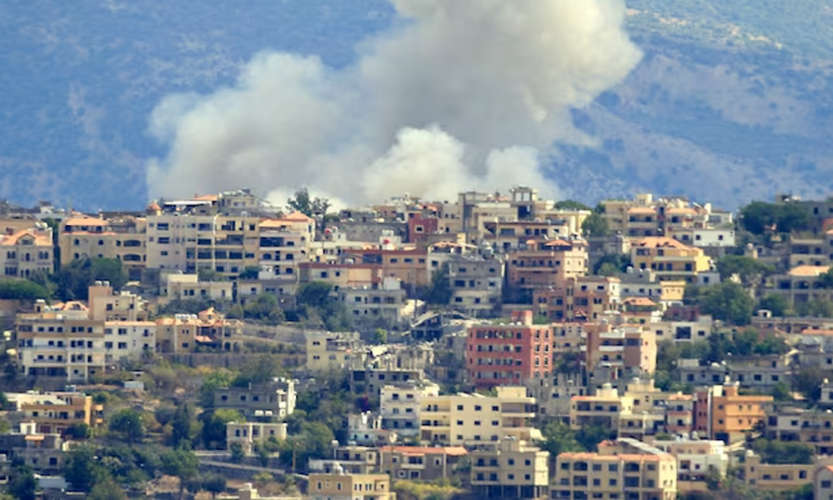 Israeli airstrikes in southern Lebanon during Hezbollah leader Hassan Nasrullahs speech