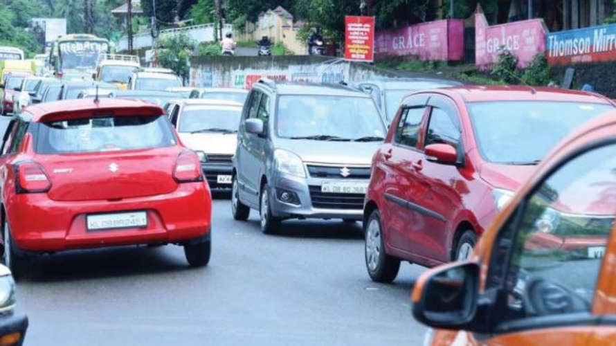 Traffic restrictions were imposed in Thrissur city on Monday