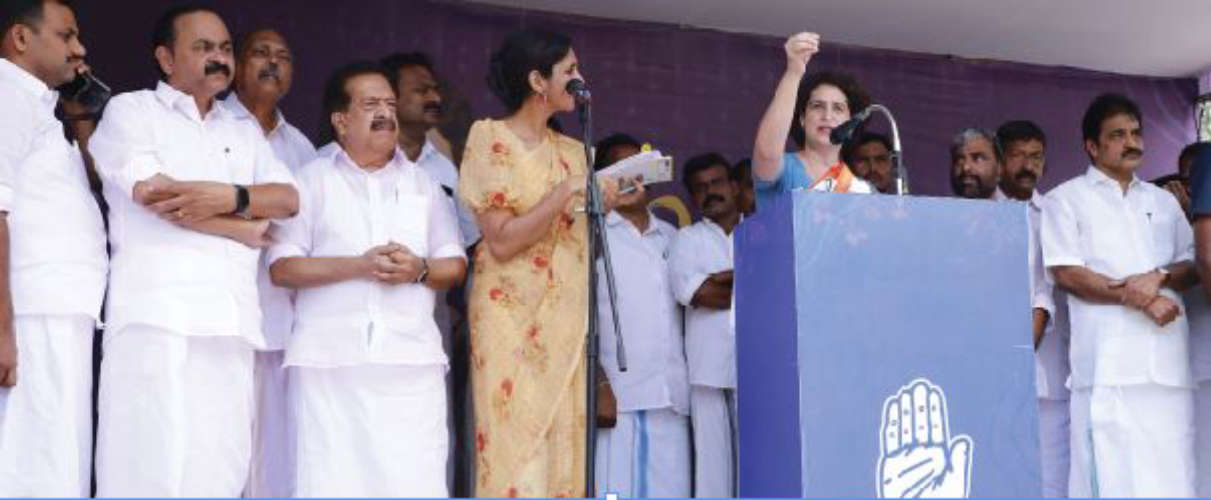 Taking the crowd in hand Priyanka lashed out at the Centre